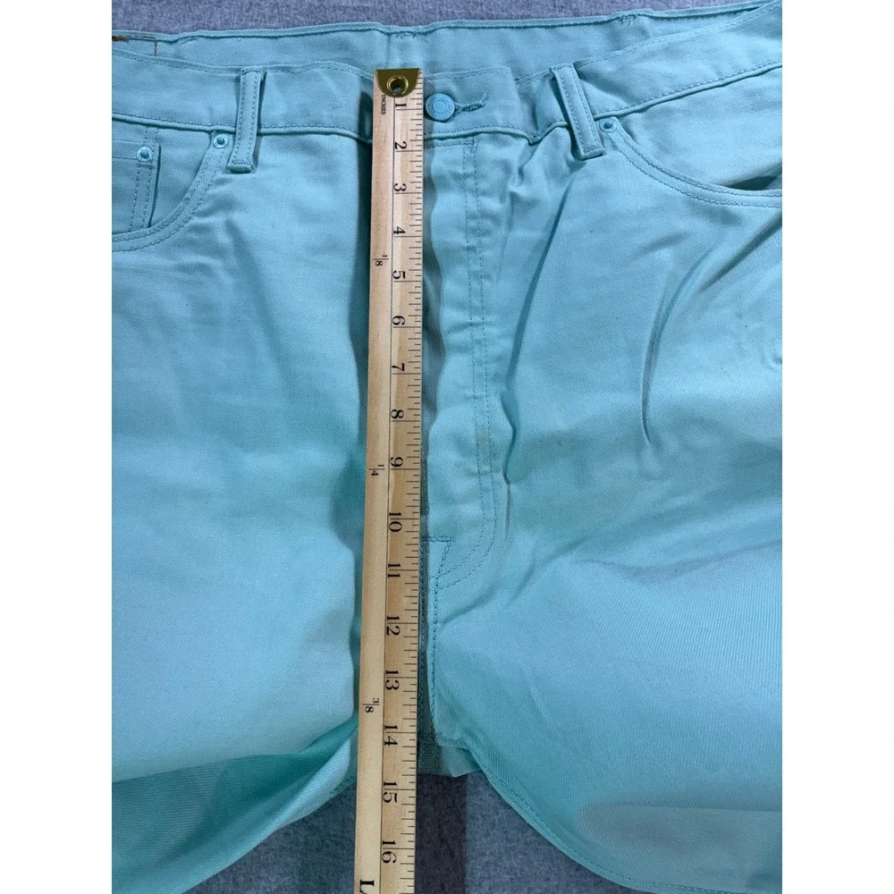 Levis 501 Original Fit Jeans Mens 42x30 Aqua Seafoam Green‎ Button Fly Cotton